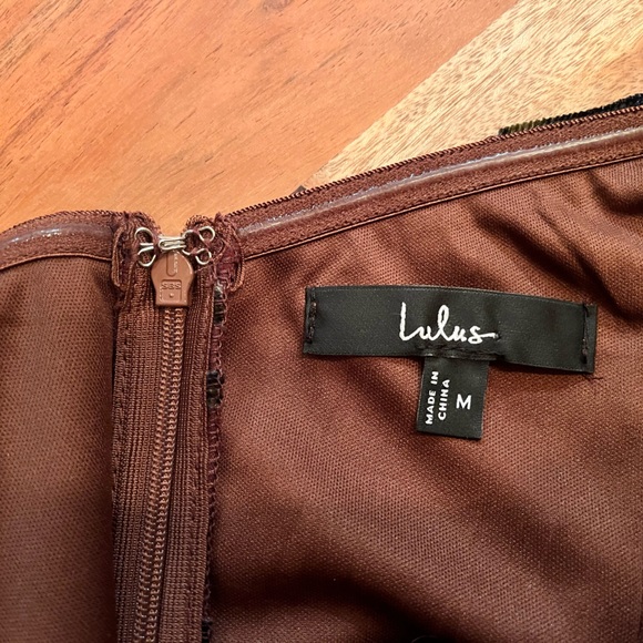 Lulu's Brown Orange Ruffled Gown - Picture 7 of 11